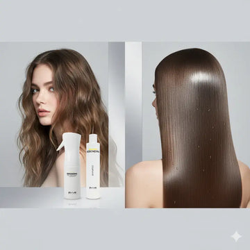 Emme Diciotto Rebonding treatment before and after showing wavy hair turned smooth and glossy